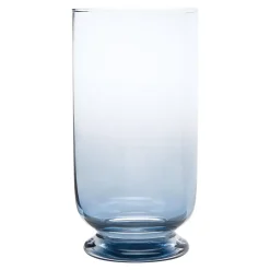 Świecznik szklany PLAMA OMBRE błękit nocy 23 cm