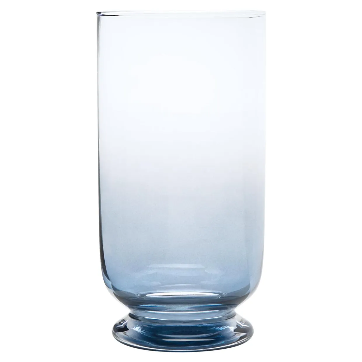 Świecznik szklany PLAMA OMBRE błękit nocy 23 cm