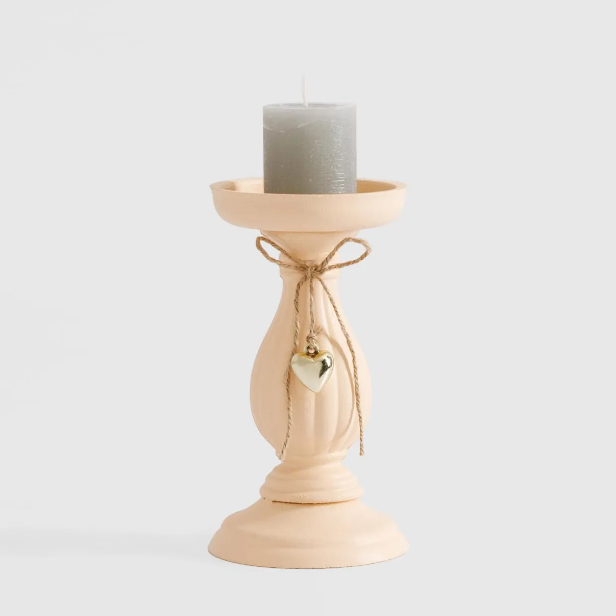 Świecznik vintage na jedną świecę 20 cm