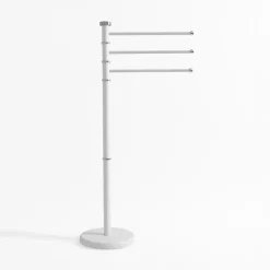 Wieszak na ręczniki stojący biały 90 cm