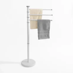 Wieszak na ręczniki stojący biały 90 cm