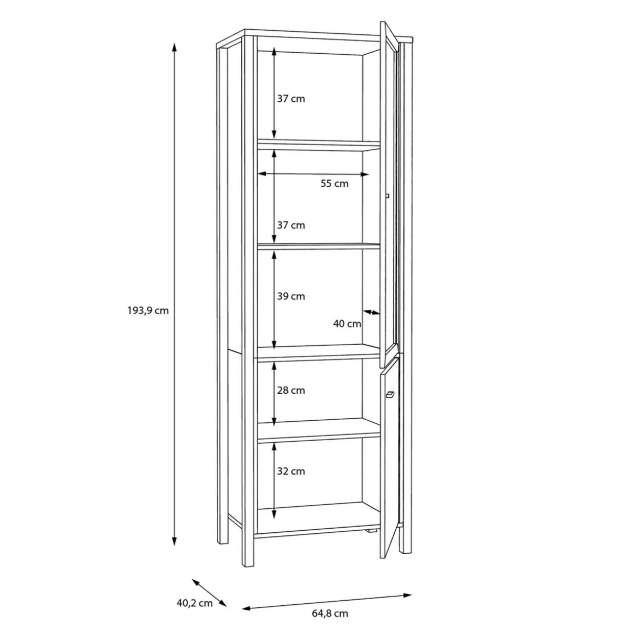 Witryna industrialna wąska HIGH ROCK