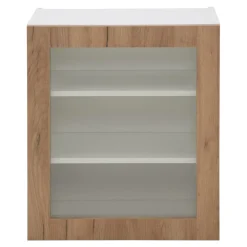Witryna z oświetleniem BASIC PLUS BP/G60W/WL dąb craft złoty
