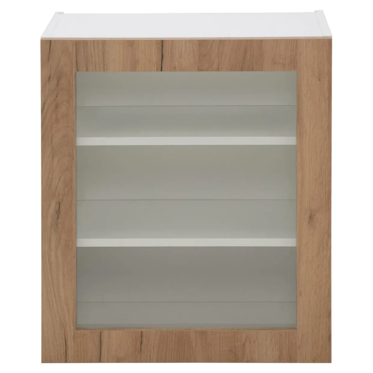 Witryna z oświetleniem BASIC PLUS BP/G60W/WL dąb craft złoty
