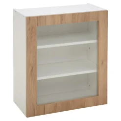 Witryna z oświetleniem BASIC PLUS BP/G60W/WL dąb craft złoty