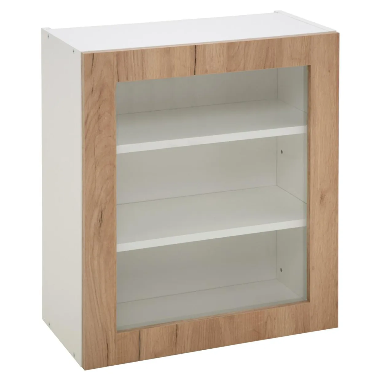 Witryna z oświetleniem BASIC PLUS BP/G60W/WL dąb craft złoty