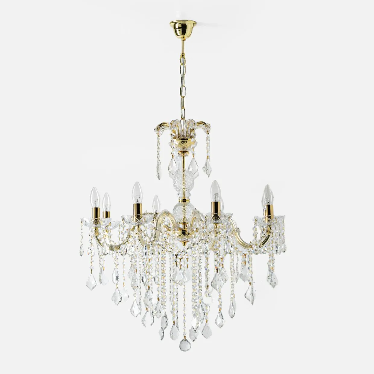 Żyrandol świecznikowy retro złoty CHATEAU 70 cm