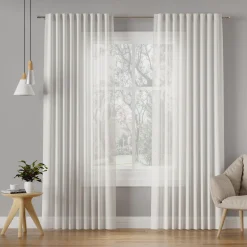 Zasłona do salonu biała BASIC 145x300 cm