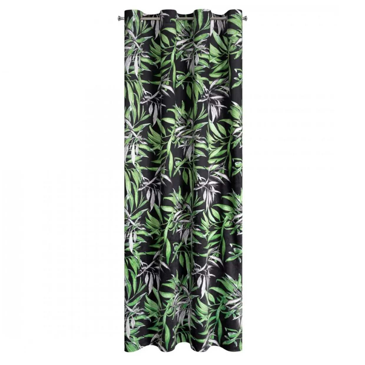Zasłona welurowa czarno-zielona Pierre Cardin ZOJA 140x250 cm