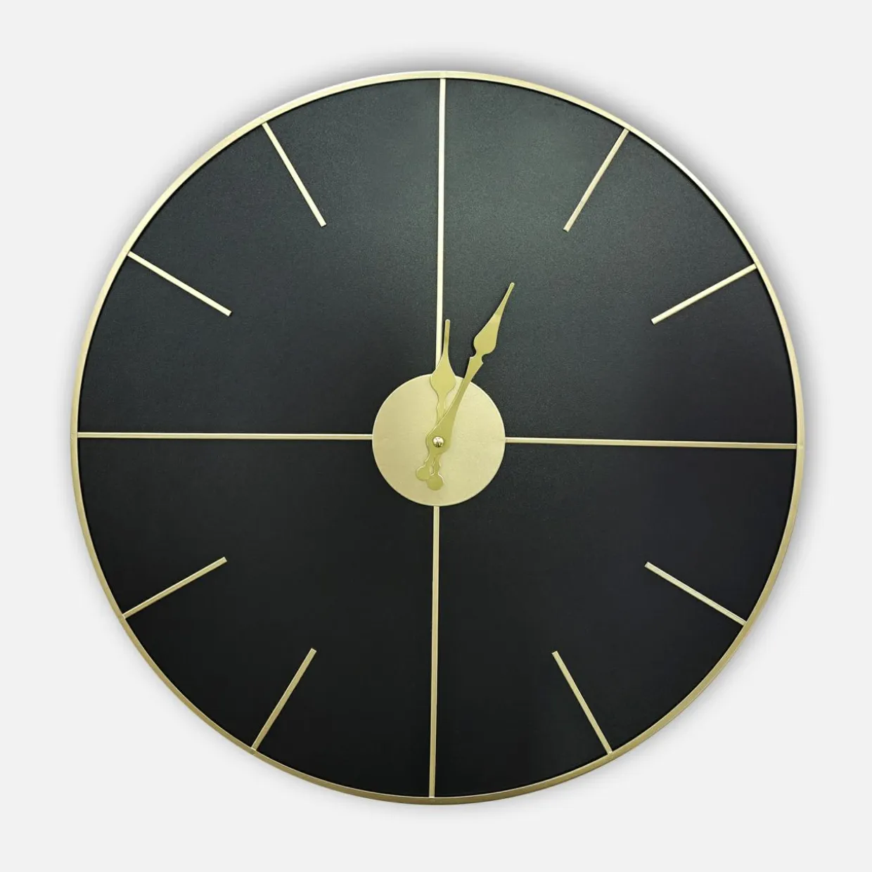 Zegar na ścianę czarno-złoty 50 cm