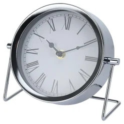 Zegar stołowy srebrny 16 cm