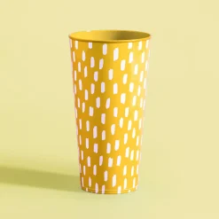 Zestaw 4 kubków plastikowych żółty 400 ml