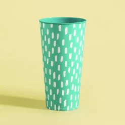 Zestaw 4 kubków plastikowych zielony 400 ml
