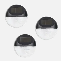 Zestaw 3 lampek solarnych LED czarnych IP44