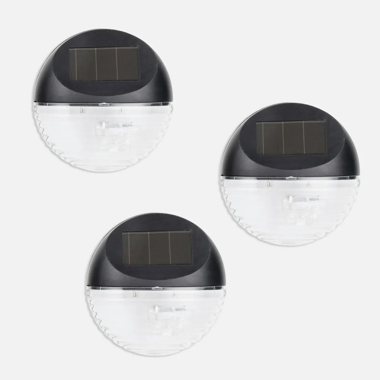Zestaw 3 lampek solarnych LED czarnych IP44