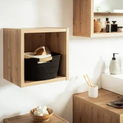 Zestaw 3 półek wiszących do łazienki dąb artisan LADAMA