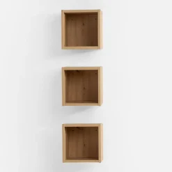 Zestaw 3 półek wiszących do łazienki dąb artisan LADAMA