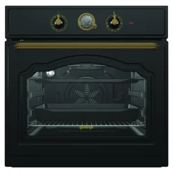 Zestaw GORENJE retro czarny CLASSICO – piekarnik, płyta gazowa, okap