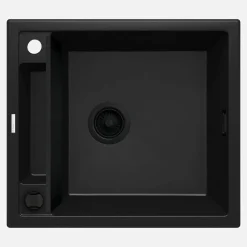 Zlewozmywak granitowy 1-komorowy MAGNETIC ZRM N103 czarny mat