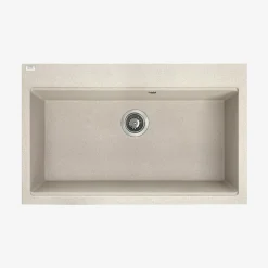 Zlewozmywak jednokomorowy z dużą komorą 80x50 cm beżowy LAVEO VIR