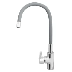 Zlewozmywak ZEFIR z baterią HERA szary beton 79x50 cm + Pyra Clean